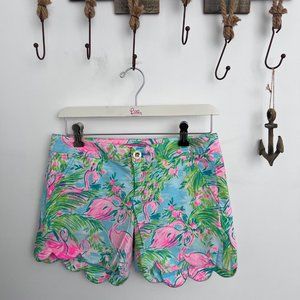 Lilly Pulitzer Flamingo Scalloped Shorts